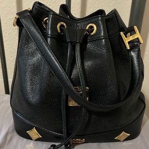 MCM leather bucket bag